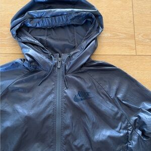 Nike Shiny Navy Hooded Jacket